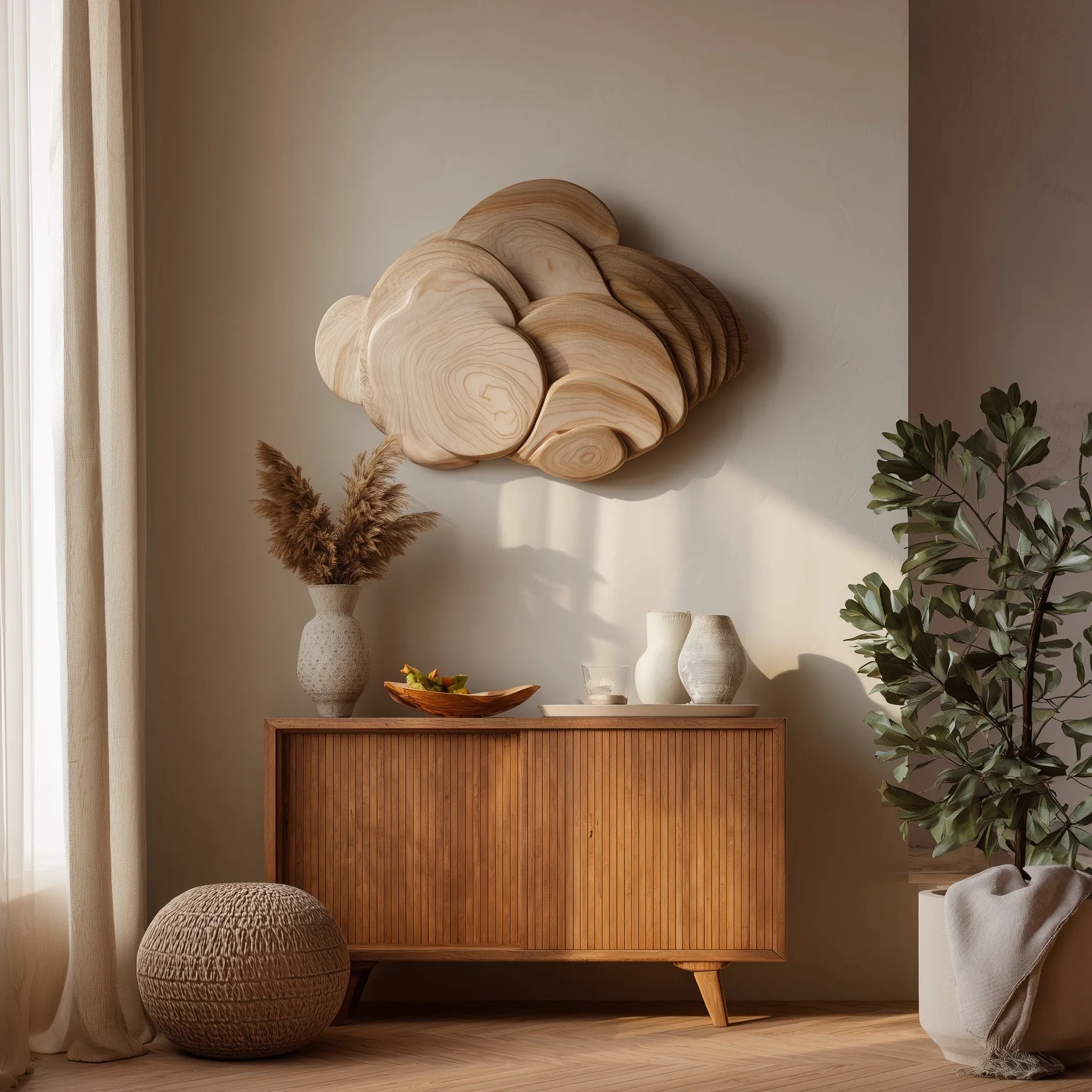 Abstract Wooden Wall Sculpture