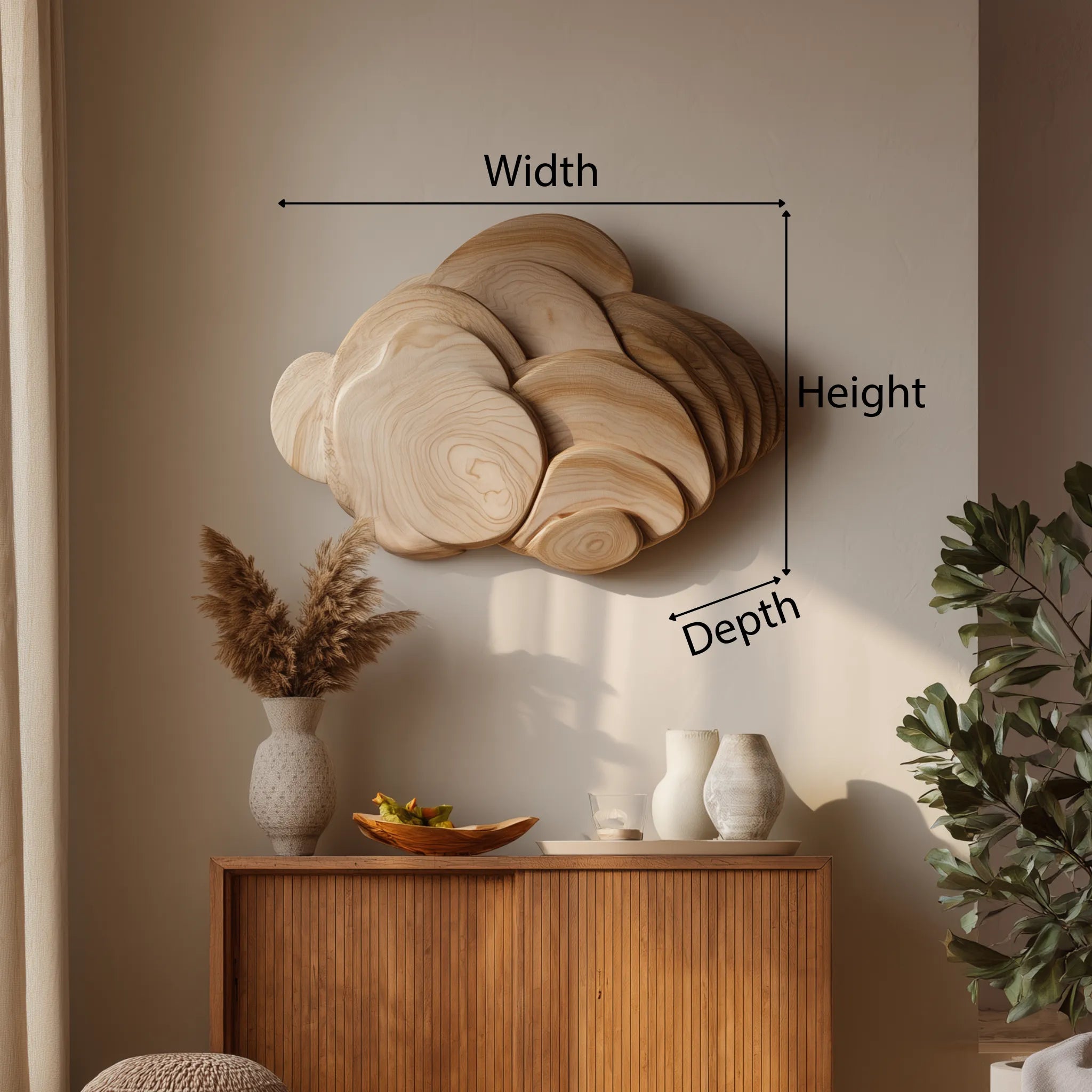 Abstract Wooden Wall Sculpture