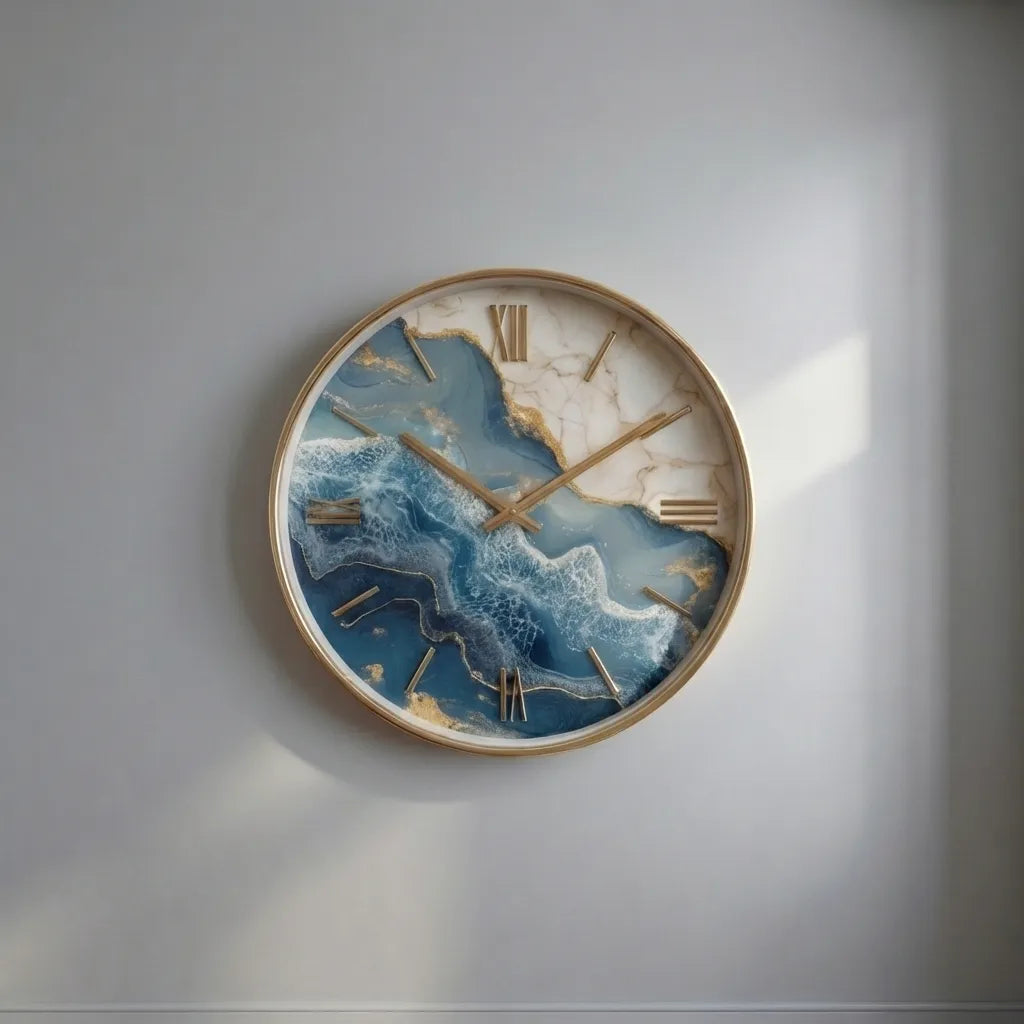 Artistic Ocean Pattern Wall Clock