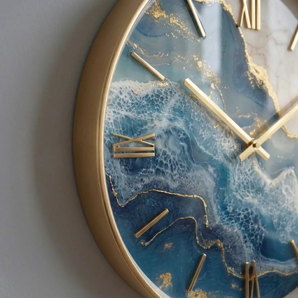 Artistic Ocean Pattern Wall Clock