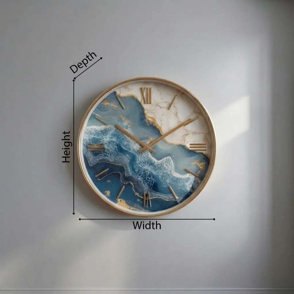 Artistic Ocean Pattern Wall Clock