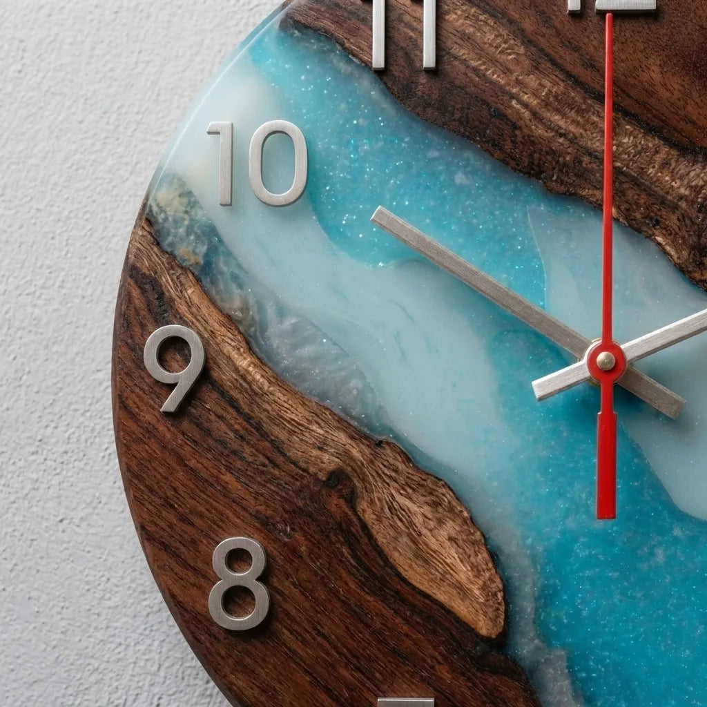 Artistic River Resin Wooden Wall Clock