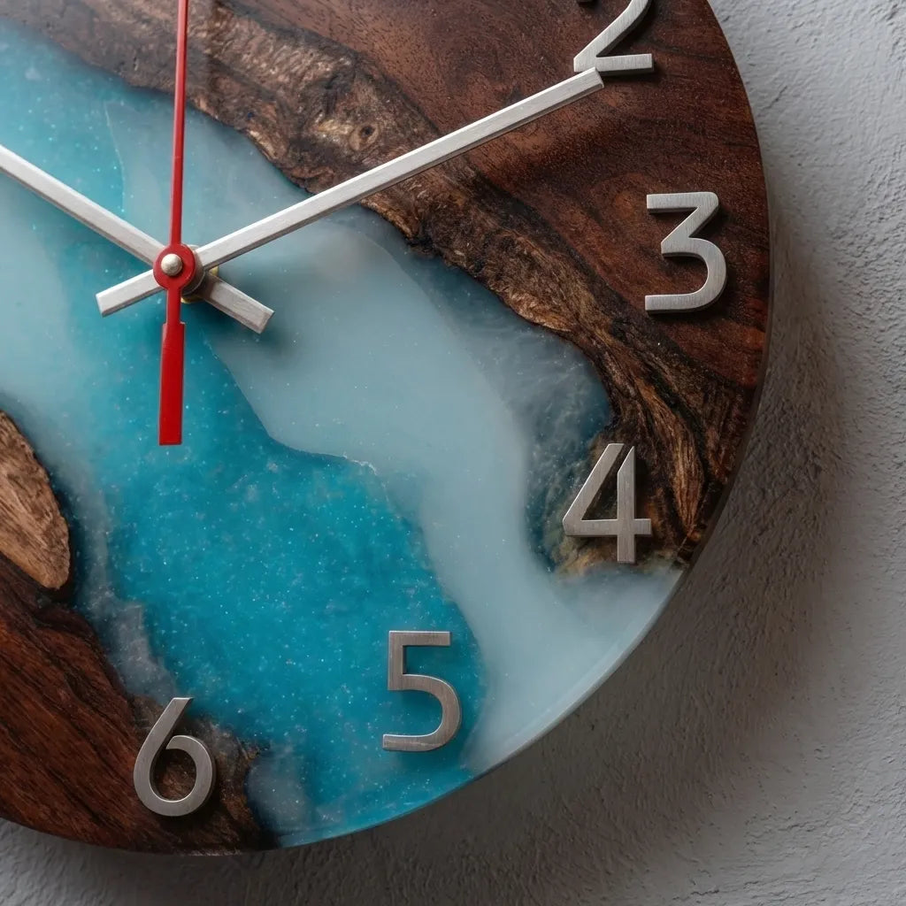 Artistic River Resin Wooden Wall Clock