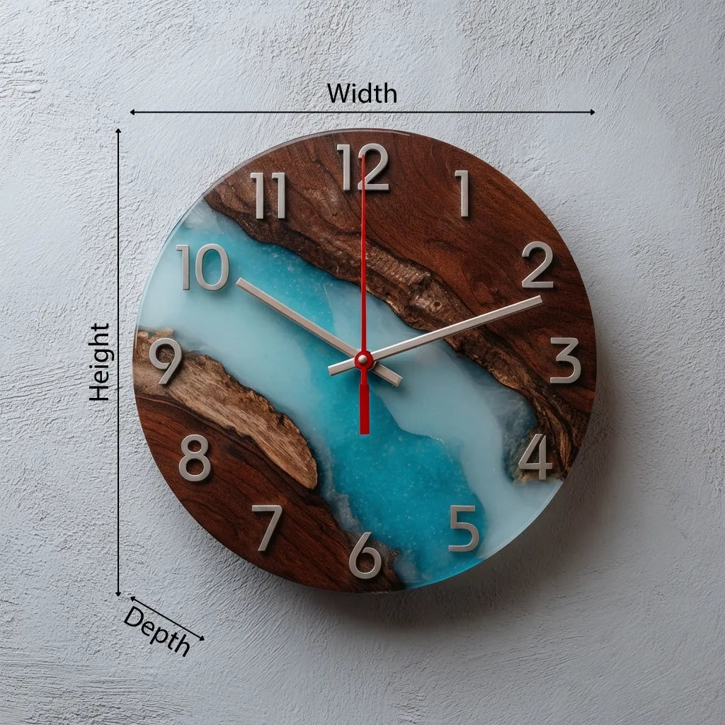 Artistic River Resin Wooden Wall Clock