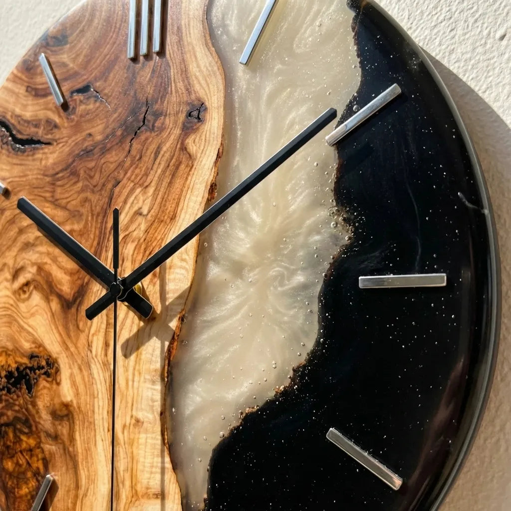 Artistic Split Wooden Resin Wall Clock