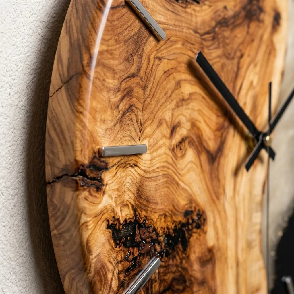 Artistic Split Wooden Resin Wall Clock