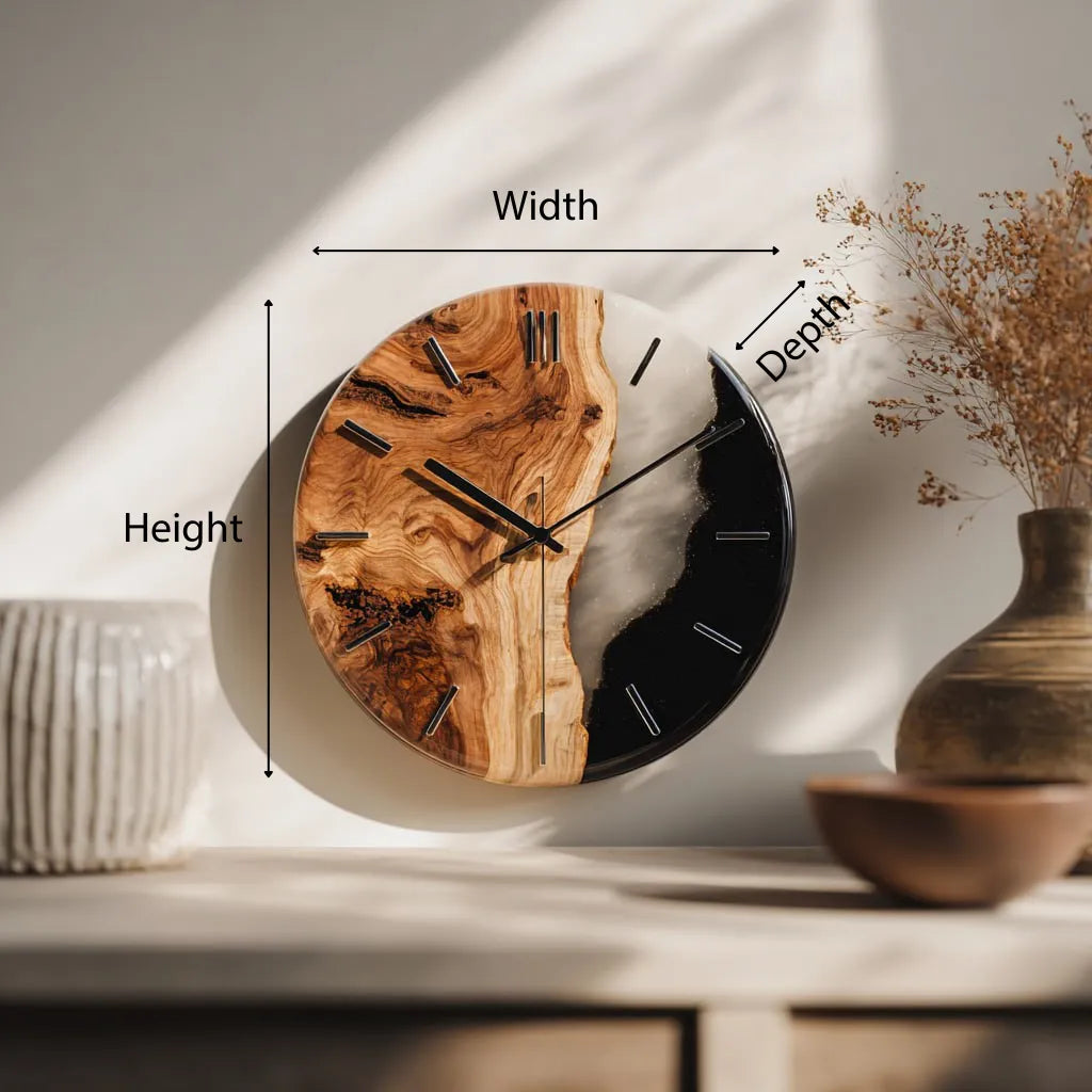 Artistic Split Wooden Resin Wall Clock