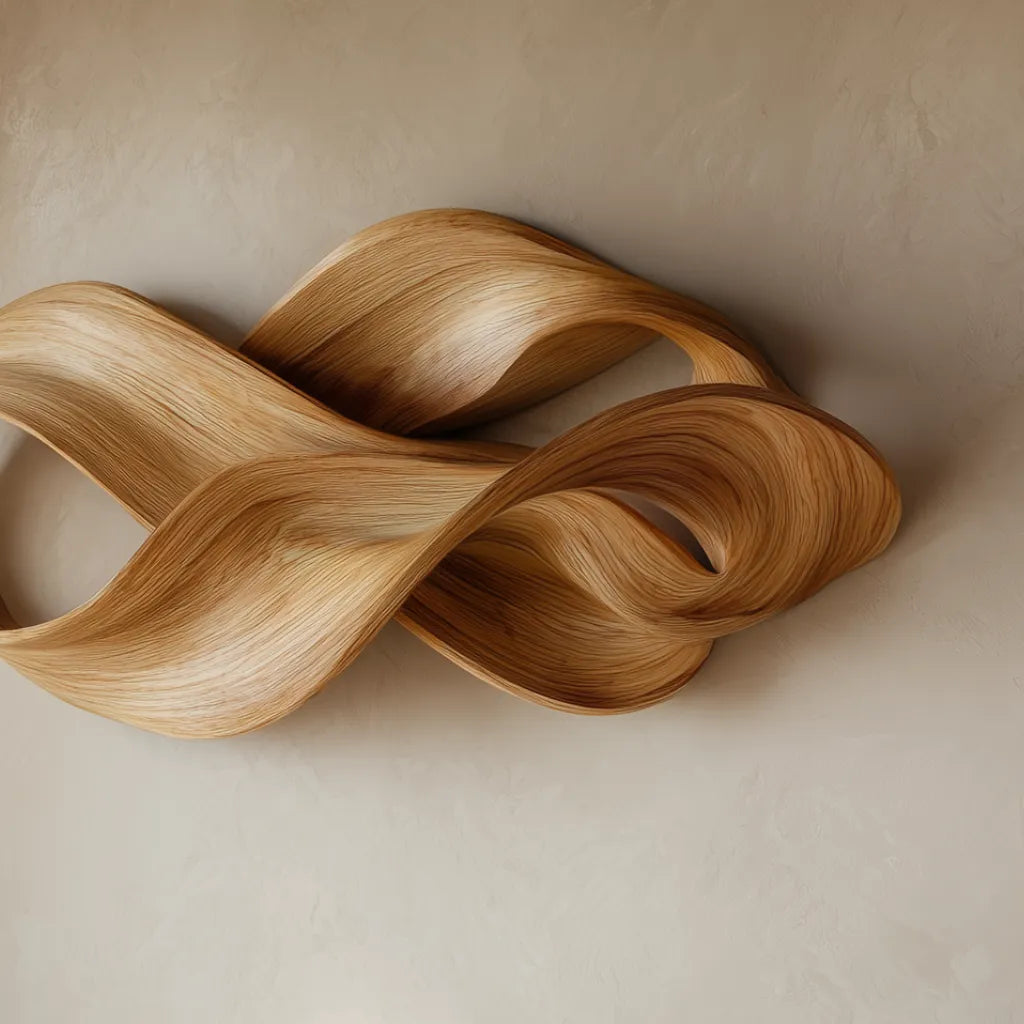 Contemporary Wooden Ribbon Wall Sculpture